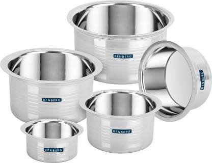 Renberg Steelix Tope Cookware Set  (Stainless Steel, 5 - Piece)